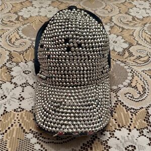 Crystal Embellished Black Cap